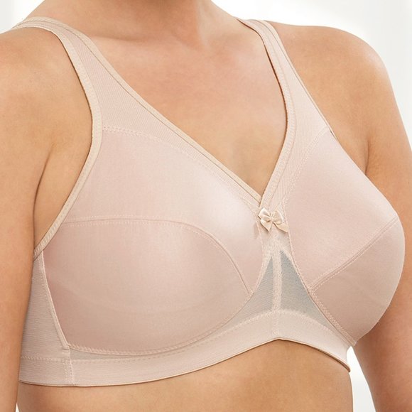 Glamorise Bra 50B Full-Figure Active Support Magic Lift Cotton Blend Nude NEW - Picture 12 of 17